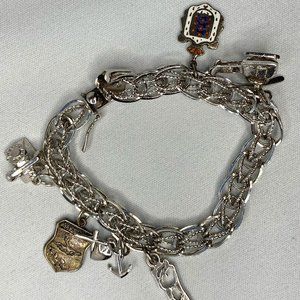 925 Silver Charm Bracelet w/ 6 Charms (003)
